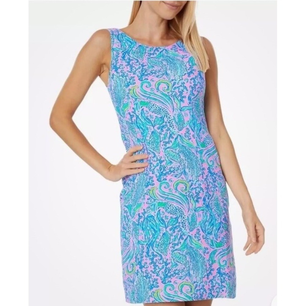 NWT Lilly Pulitzer Maurina Lilac Rose "We Mermaid It" Linen Shift Dress Size 6
